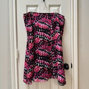 Suit Studio 18 Abstract Crepe Style Skirt, Pink and Black